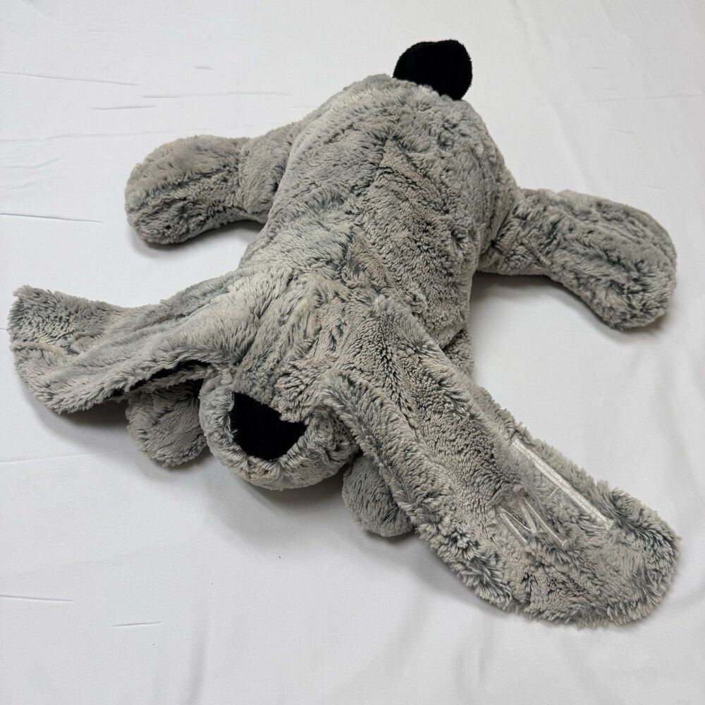 My Minky Co. Plush Puppy Dog Stuffed Animal Grey Embroidered Initials TEM
